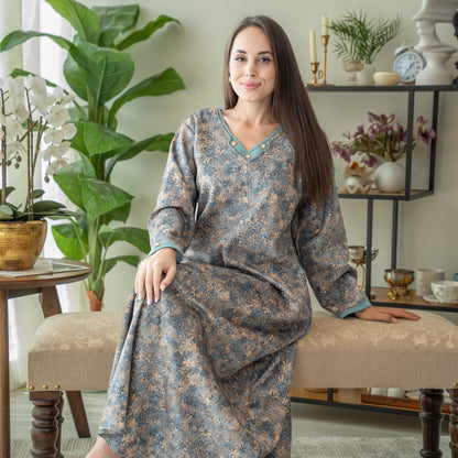 Elegant winter jalabiya with a distinctive modern design - 4540