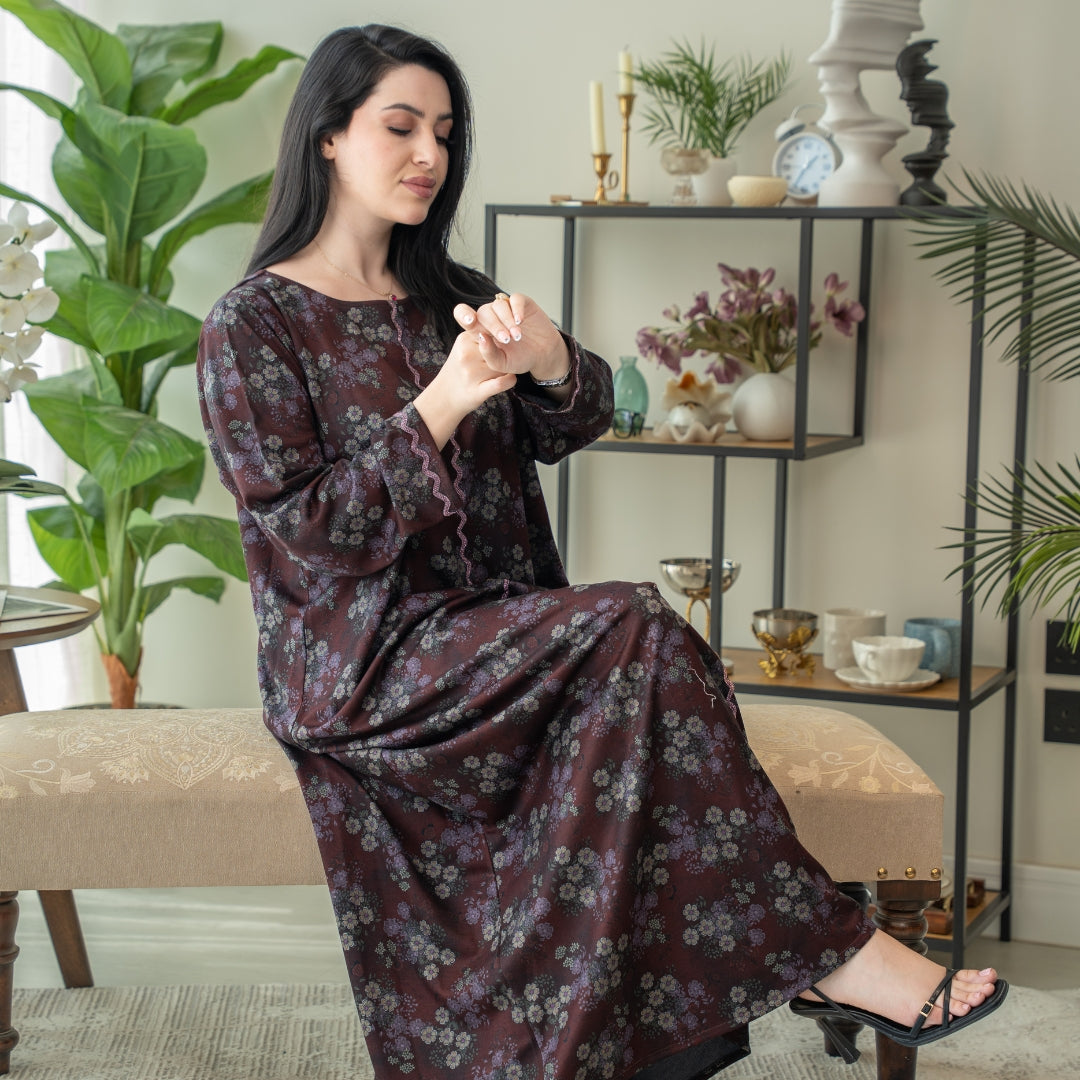 Elegant winter jalabiya with a distinctive modern design - 4587