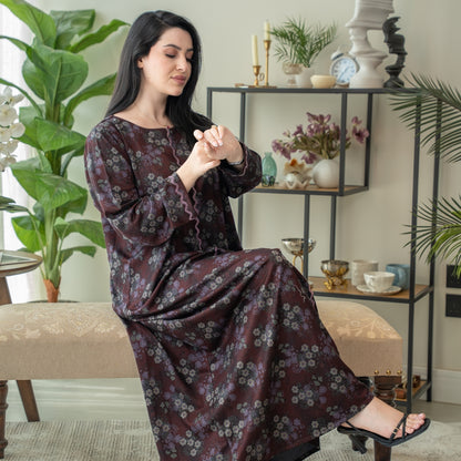 Elegant winter jalabiya with a distinctive modern design - 4587