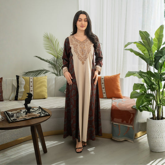 Elegant winter jalabiya with a distinctive modern design - 4596