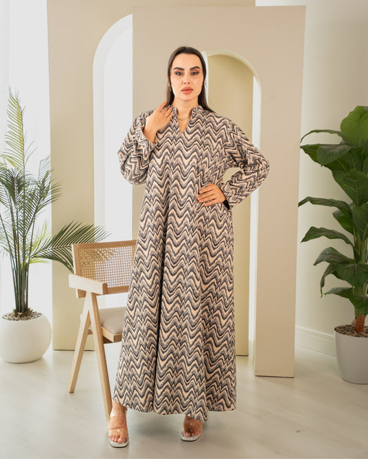 Elegant winter jalabiya with a distinctive modern design - ZR698