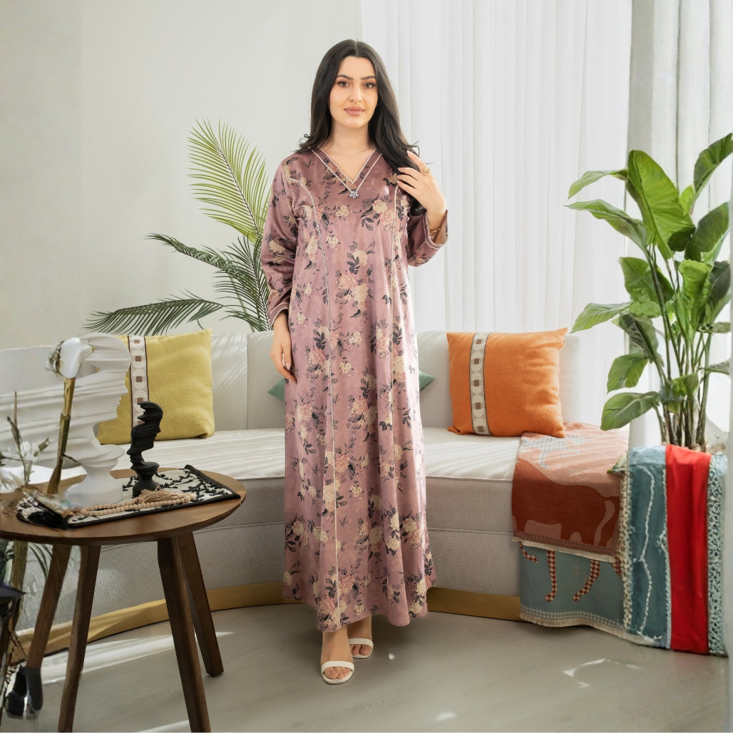 Elegant winter jalabiya with a distinctive modern design - 4597