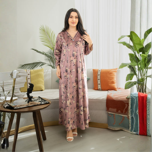 Elegant winter jalabiya with a distinctive modern design - 4597