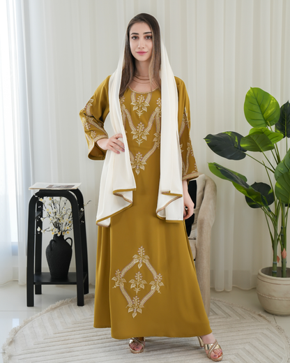 ZR733 - جلابية ذوق راقٍ بإطلالة محتشمة