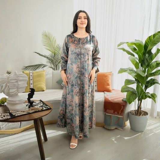 Elegant winter jalabiya with a distinctive modern design - 4595