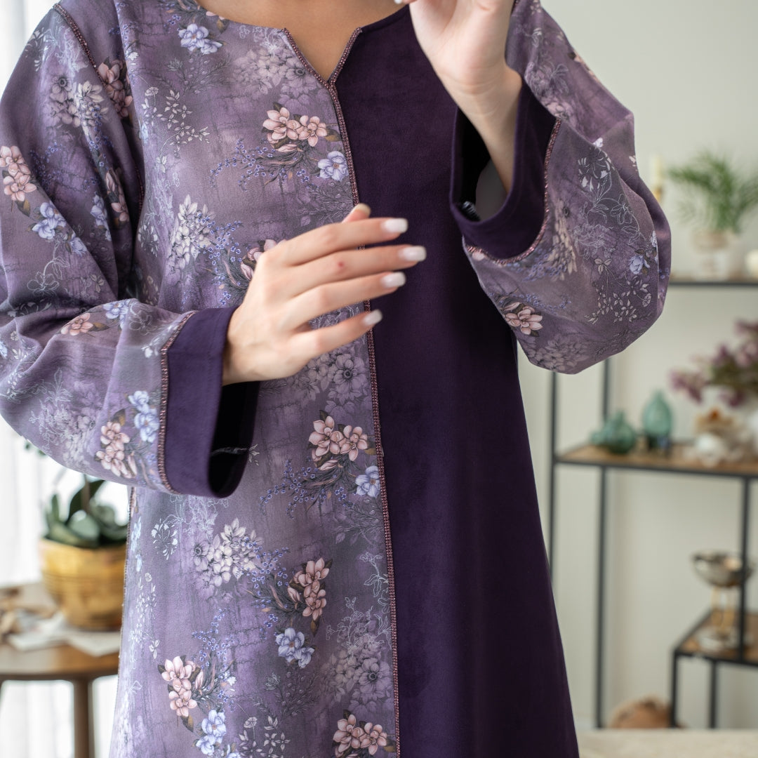 Elegant winter jalabiya with a distinctive modern design - 4552