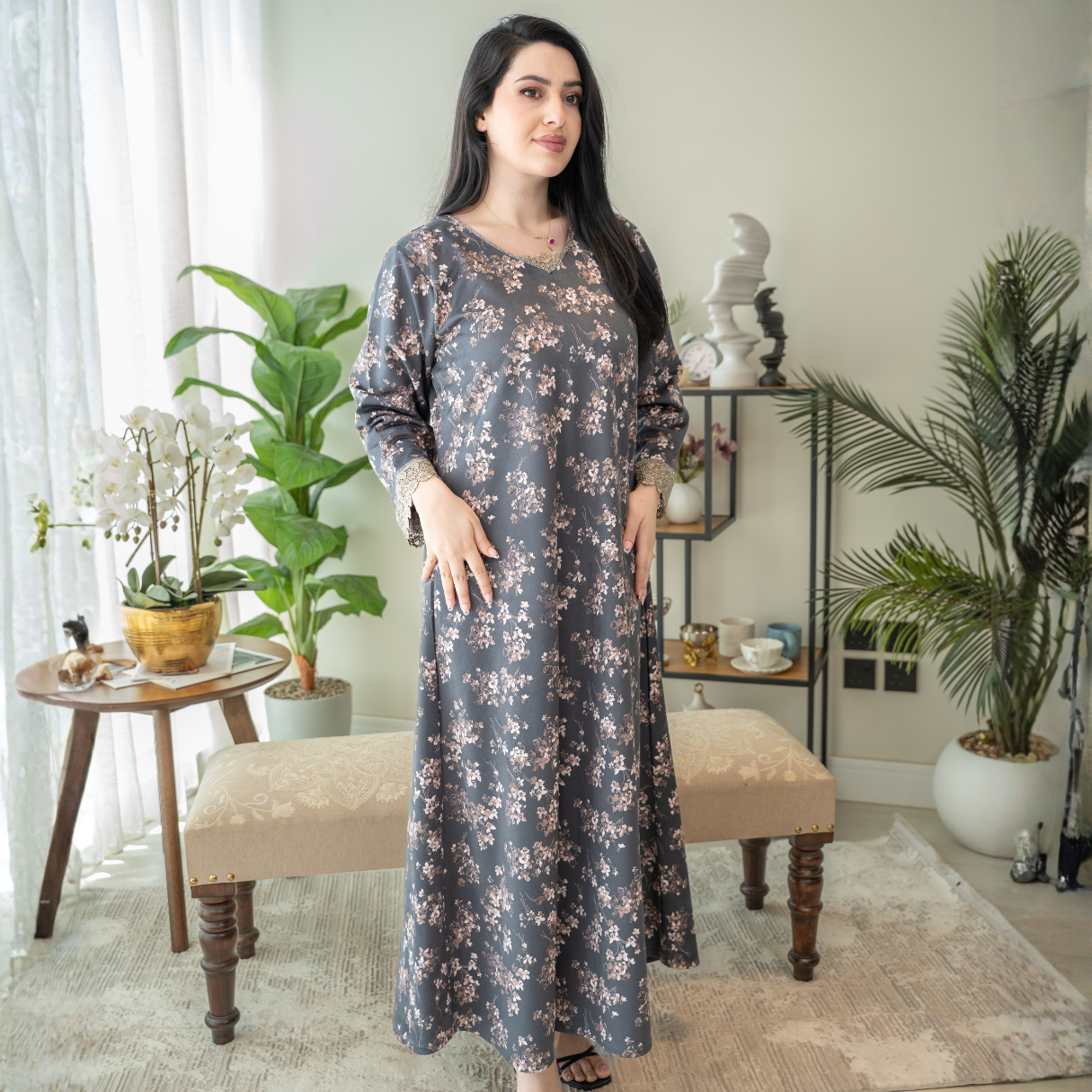 Elegant winter jalabiya with a distinctive modern design - 4534