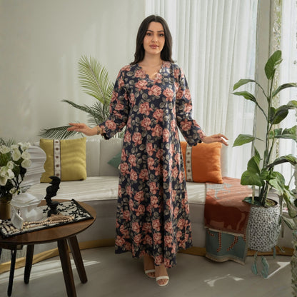 Elegant winter jalabiya with a distinctive modern design - 4593