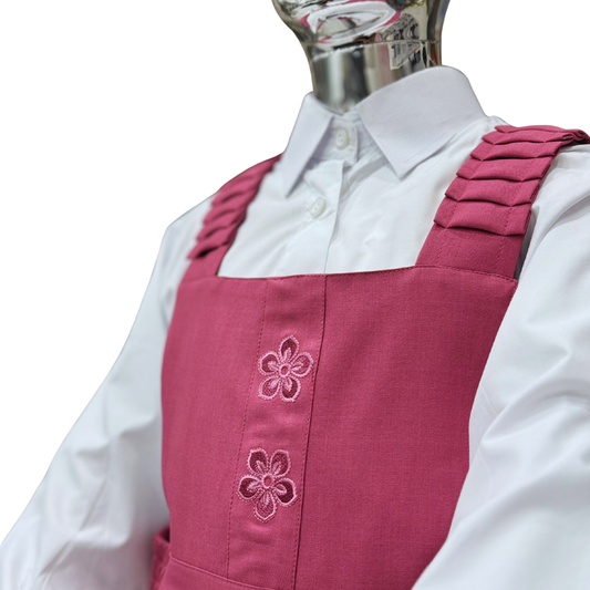 Saudi Girls’ School Uniform – Pink Jumper with White Shirt (Style - one)