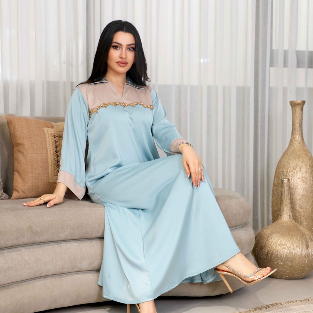 جلابية نسائية صيفية طويلة من بنت البلاد لشهر رمضان وعيد الفطر - 4071 