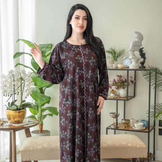 Elegant winter jalabiya with a distinctive modern design - 4587