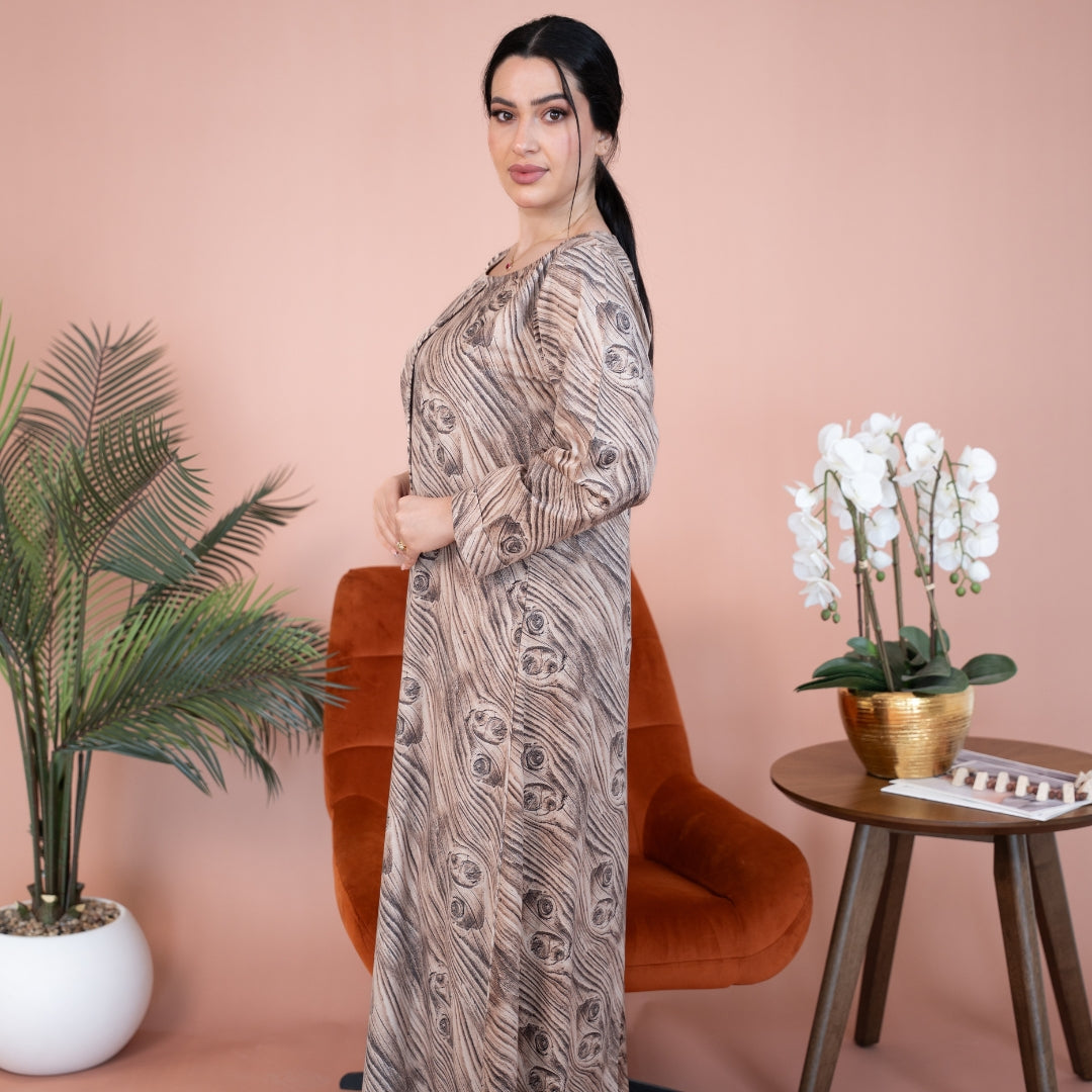 Elegant winter jalabiya with a distinctive modern design - 4573