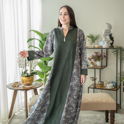 Elegant winter jalabiya with a distinctive modern design - 4535