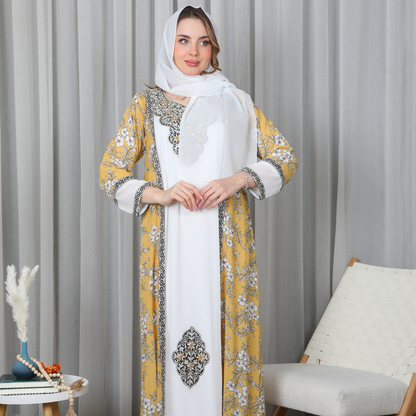 Bint Al Bilad Women's Summer Full-Length Jalabiya Dress for Ramadan, Eid Ul Fitr - 4071