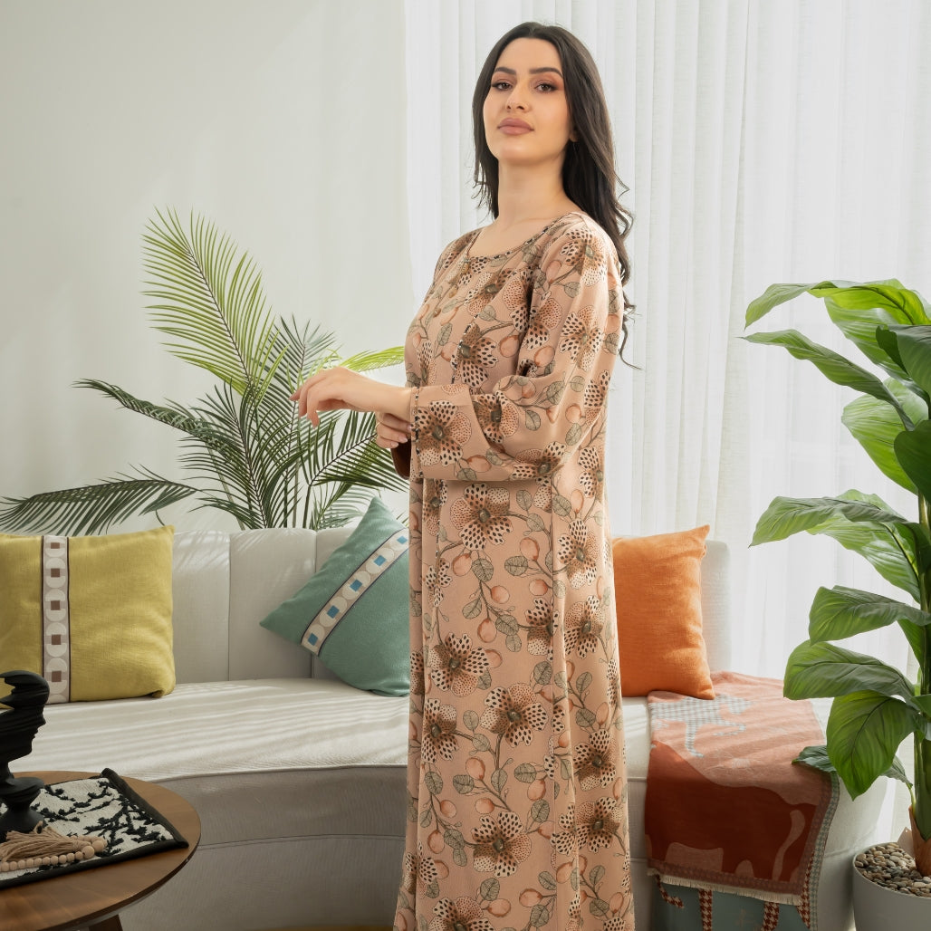 Elegant winter jalabiya with a distinctive modern design - 4592