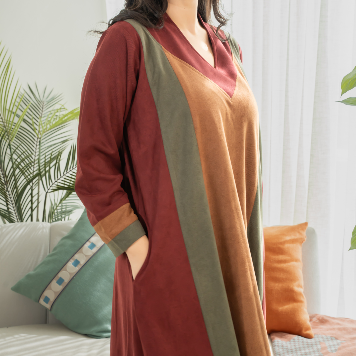 Elegant winter jalabiya with a distinctive modern design - 4602