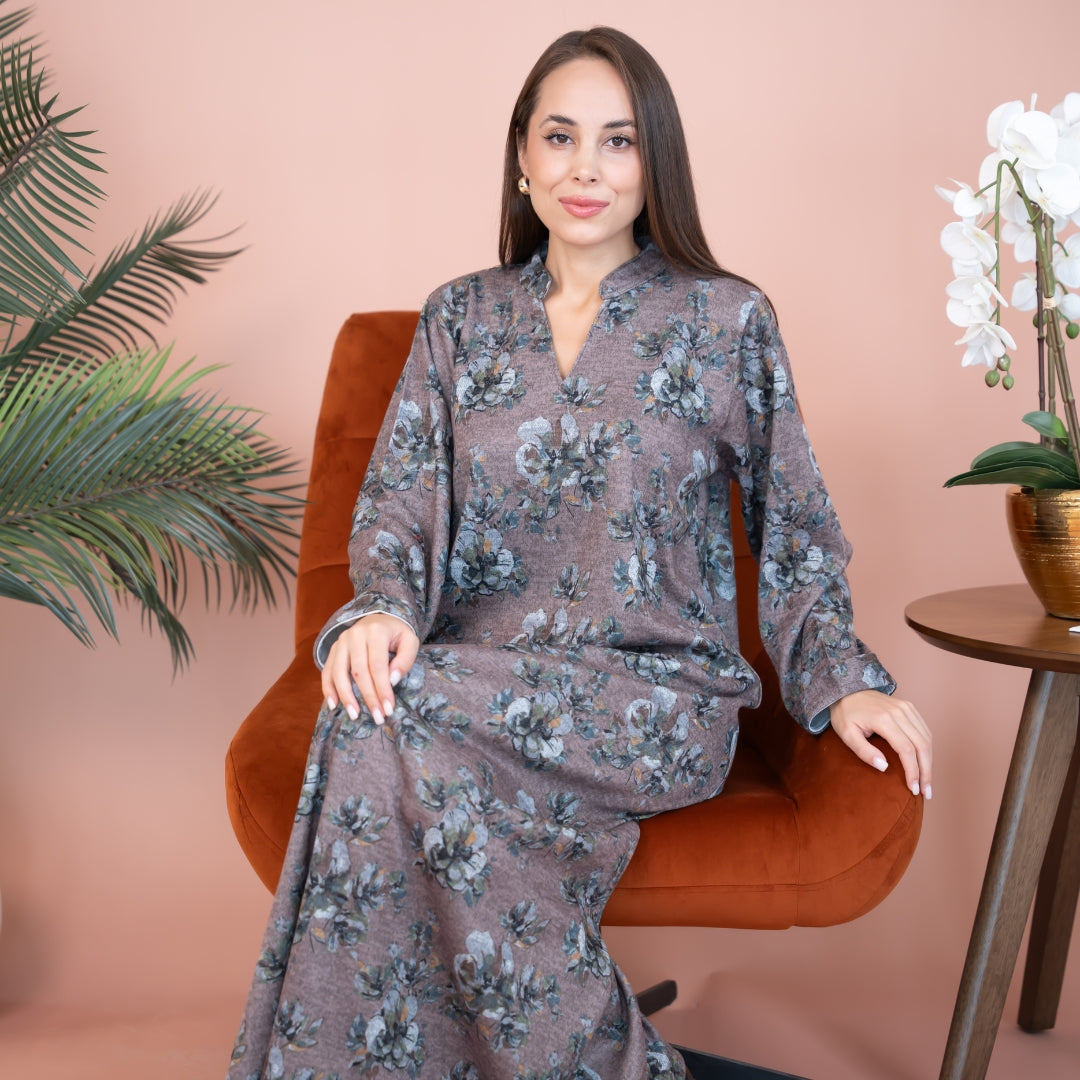 Elegant winter jalabiya with a distinctive modern design - DB222