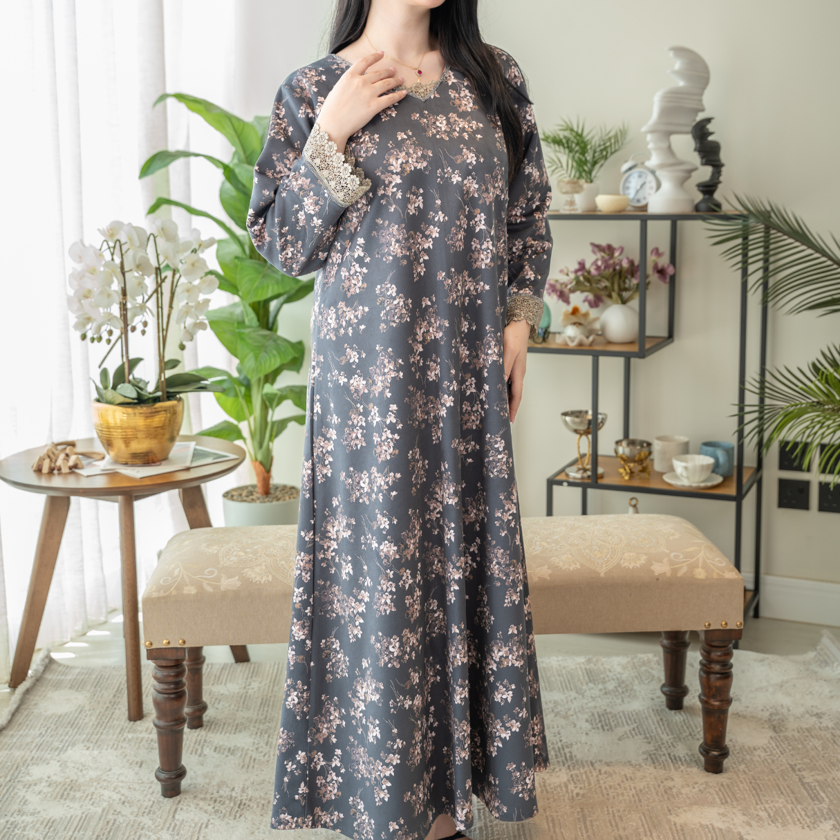 Elegant winter jalabiya with a distinctive modern design - 4534