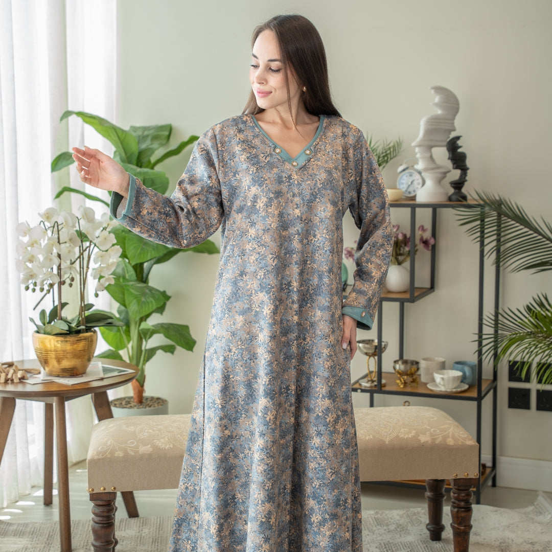 Elegant winter jalabiya with a distinctive modern design - 4540