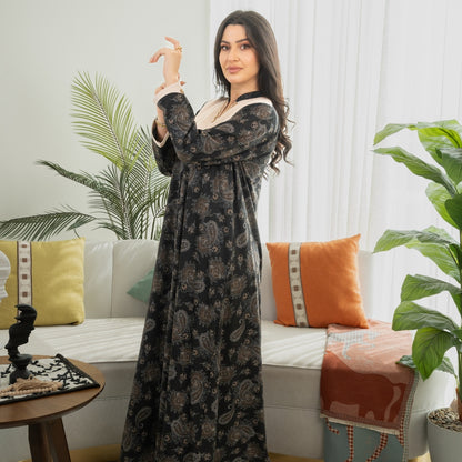 Elegant winter jalabiya with a distinctive modern design - 4601