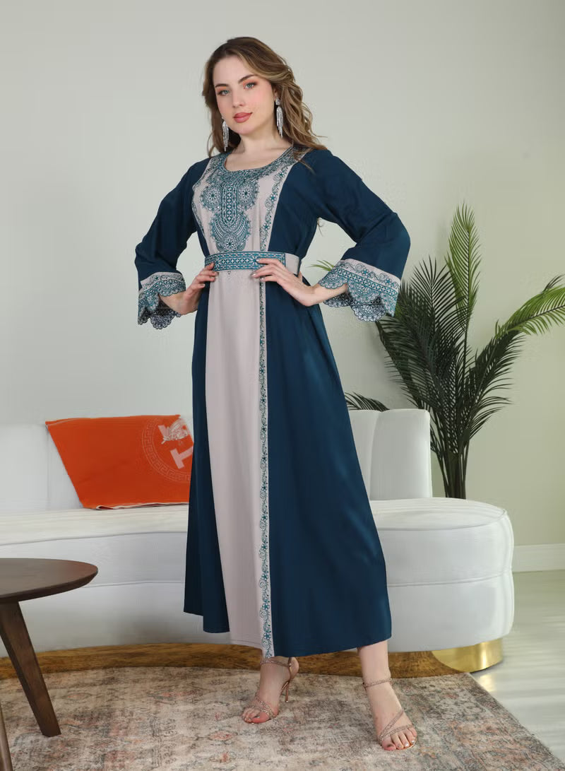 BintAlBilad Saudi Summer Jalabiya For Women New Collection Luxury Designs - 4123-LB