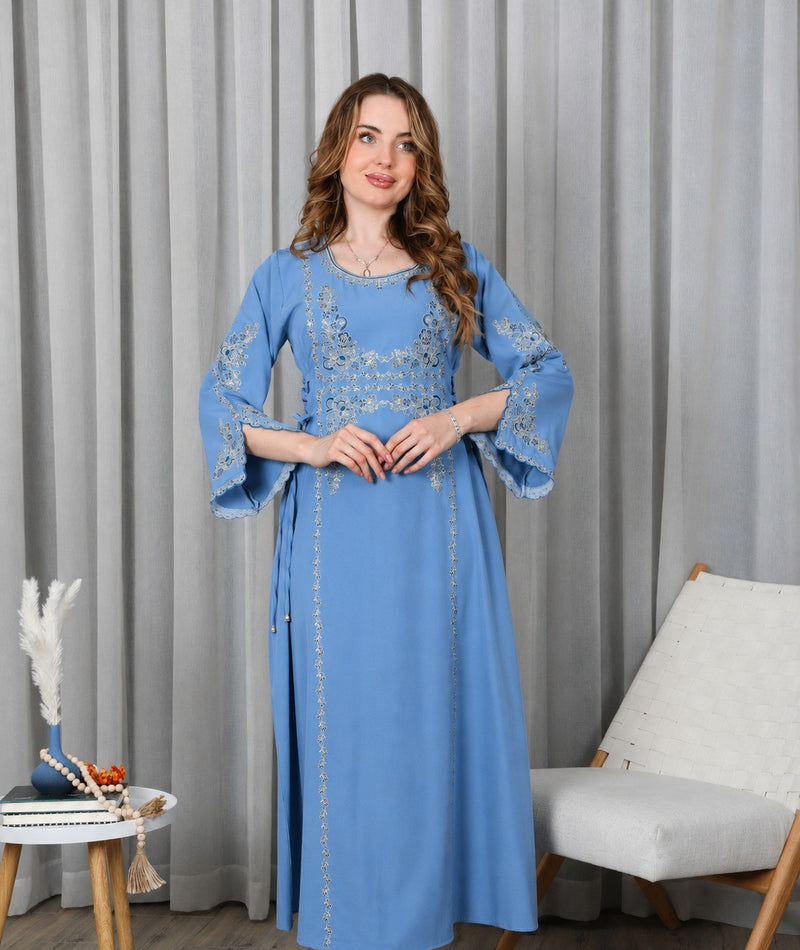 BintAlBilad Saudi Summer Jalabiya For Women New Collection Luxury Designs - ZR-457