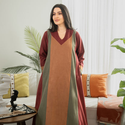 Elegant winter jalabiya with a distinctive modern design - 4602
