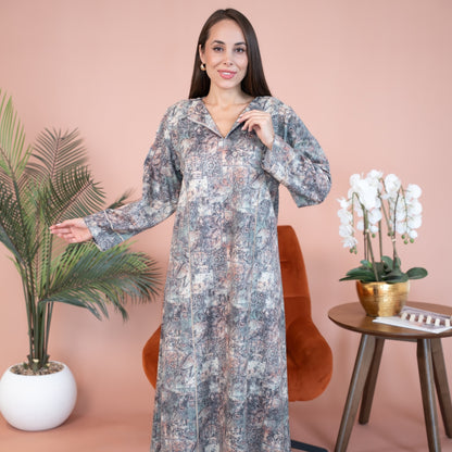 Elegant winter jalabiya with a distinctive modern design - 4550