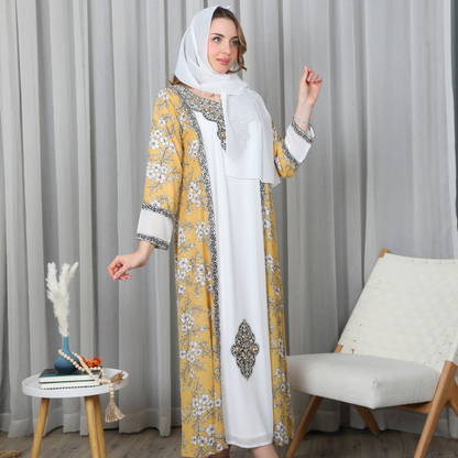 Bint Al Bilad Women's Summer Full-Length Jalabiya Dress for Ramadan, Eid Ul Fitr - 4071