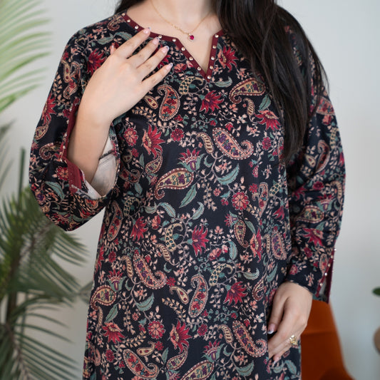 Elegant winter jalabiya with a distinctive modern design - DB4574