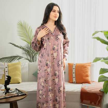 Elegant winter jalabiya with a distinctive modern design - 4597
