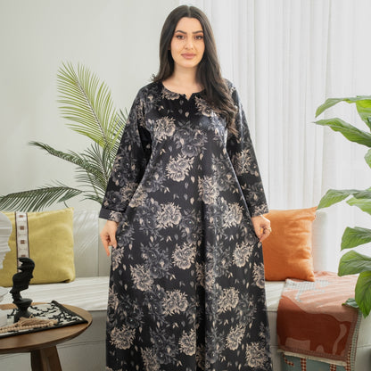 Elegant winter jalabiya with a distinctive modern design - 4594