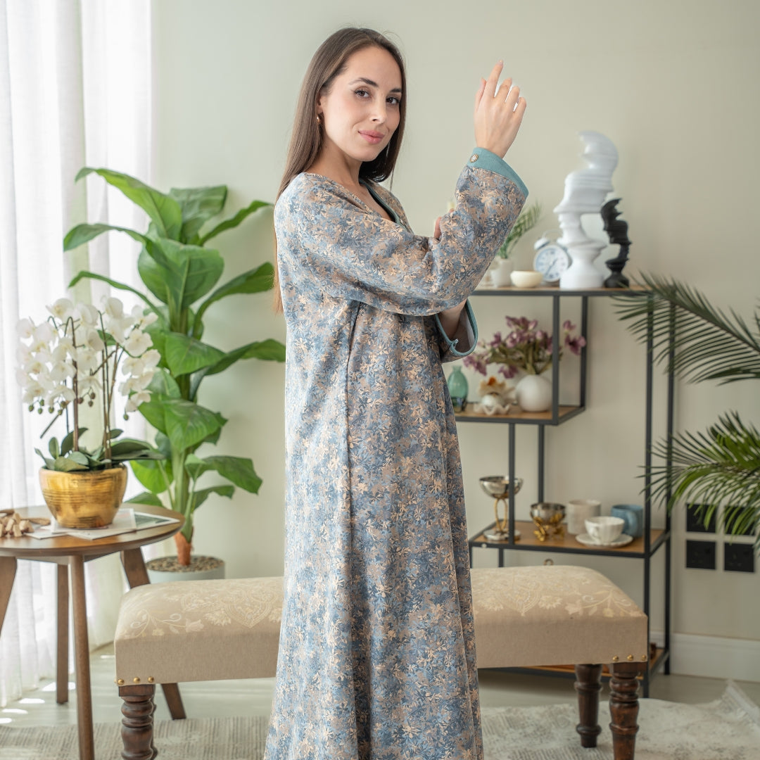 Elegant winter jalabiya with a distinctive modern design - 4540