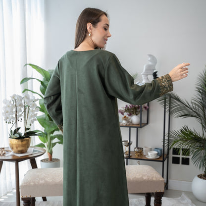 Elegant winter jalabiya with a distinctive modern design - 4537