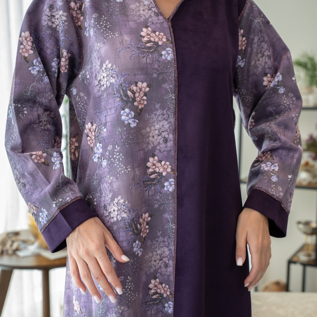 Elegant winter jalabiya with a distinctive modern design - 4552