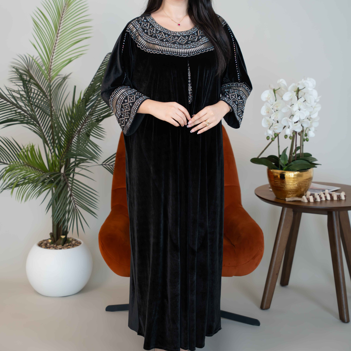 Elegant winter jalabiya with a distinctive modern design - 4531
