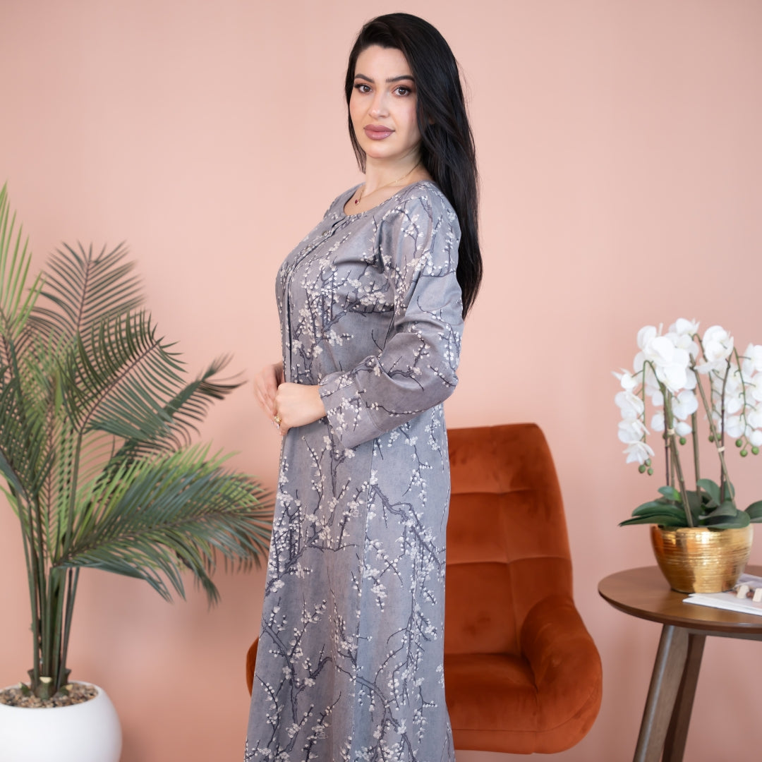 Elegant winter jalabiya with a distinctive modern design - 4572