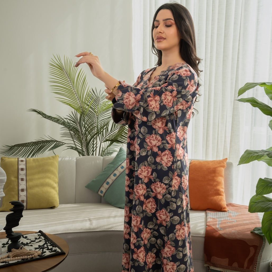 Elegant winter jalabiya with a distinctive modern design - 4593