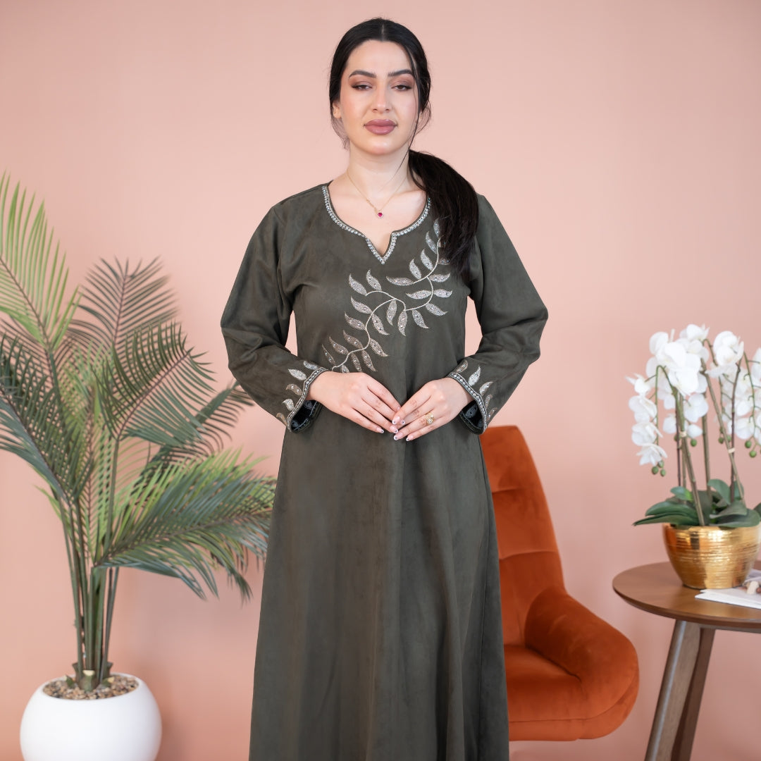 Elegant winter jalabiya with a distinctive modern design - 4589