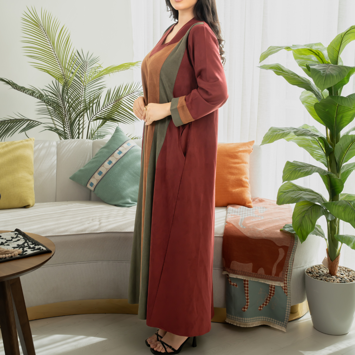 Elegant winter jalabiya with a distinctive modern design - 4602