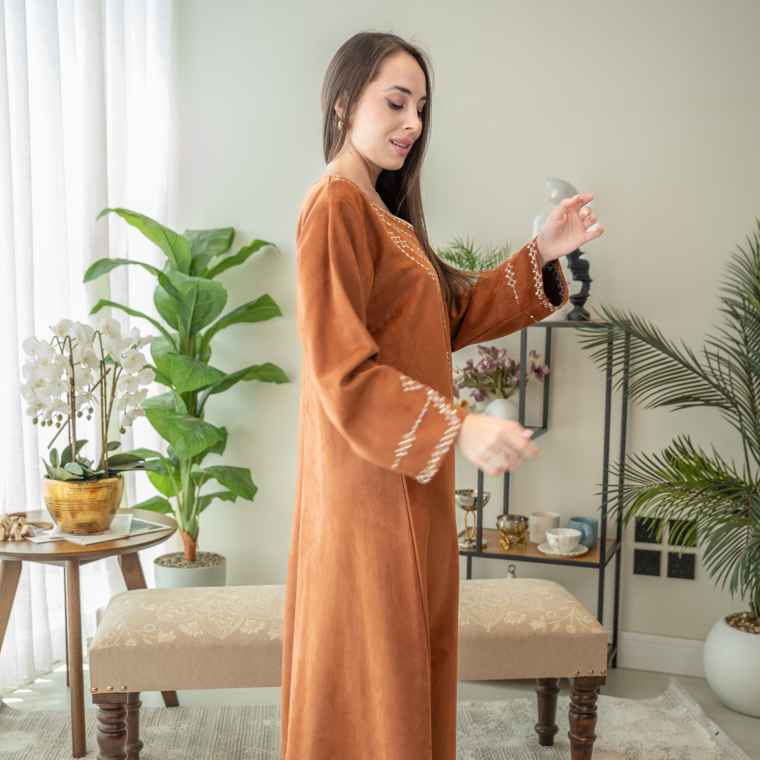 Elegant winter jalabiya with a distinctive modern design - 4548