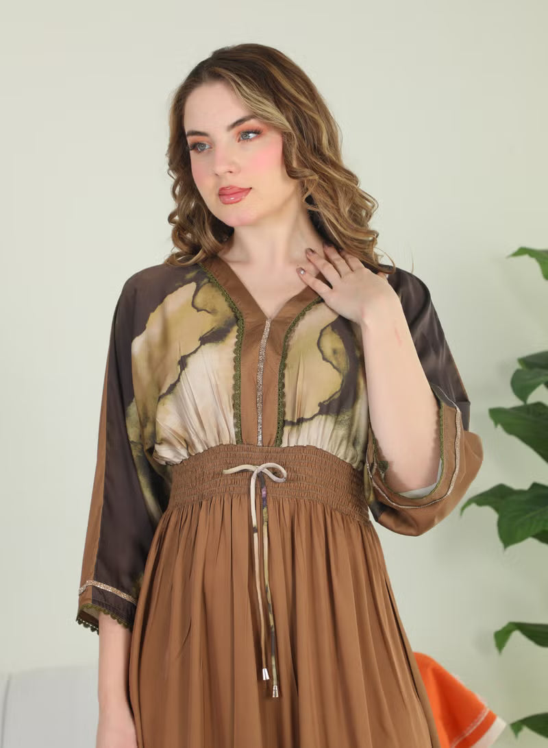 BintAlBilad Saudi Summer Jalabiya For Women New Collection Luxury Designs - ZR506