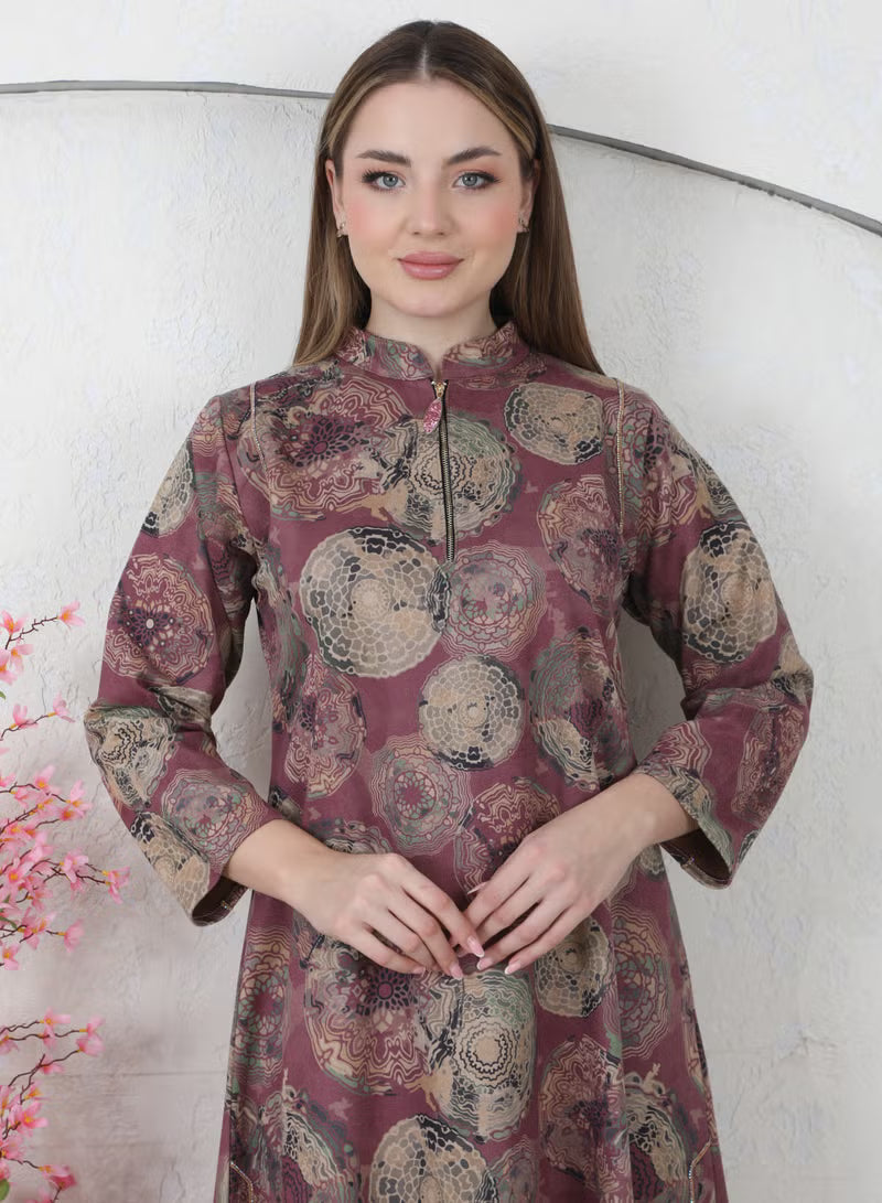 BintAlBilad Saudi Winter Jalabiya For Women Premium Collection Luxury Designs - 4186