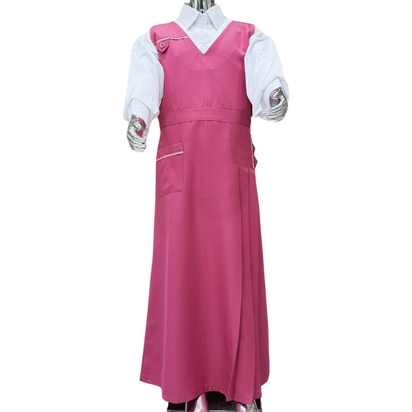 Saudi Girls’ School Uniform – Pink Jumper with White Shirt (Style - eight)