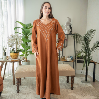 Elegant winter jalabiya with a distinctive modern design - 4548