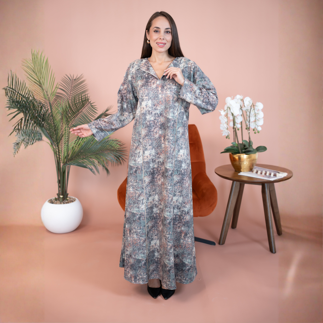 Elegant winter jalabiya with a distinctive modern design - 4550