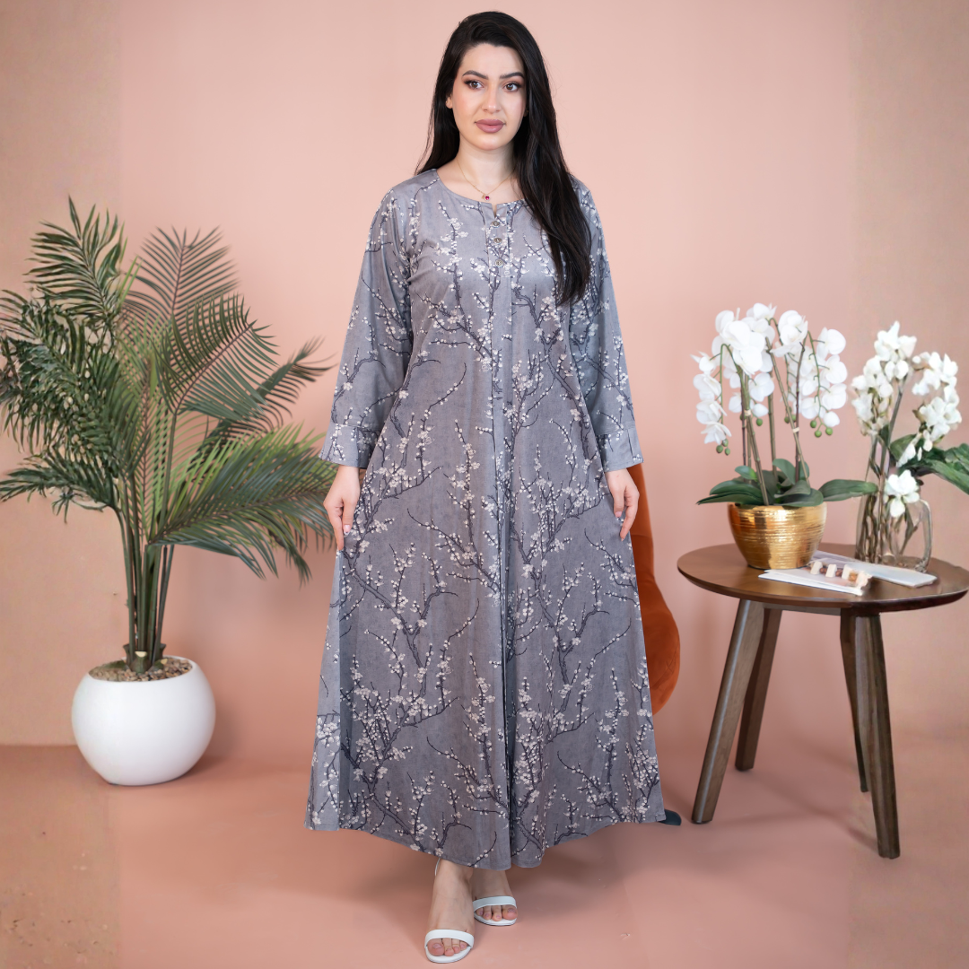 Elegant winter jalabiya with a distinctive modern design - 4572