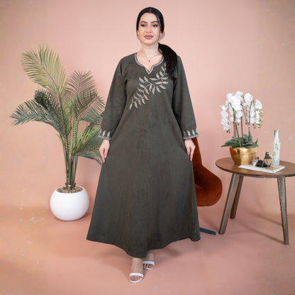 Elegant winter jalabiya with a distinctive modern design - 4589