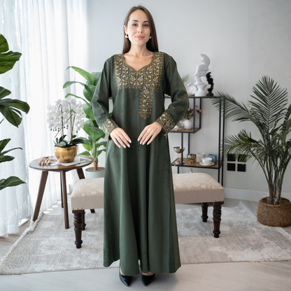 Elegant winter jalabiya with a distinctive modern design - 4537