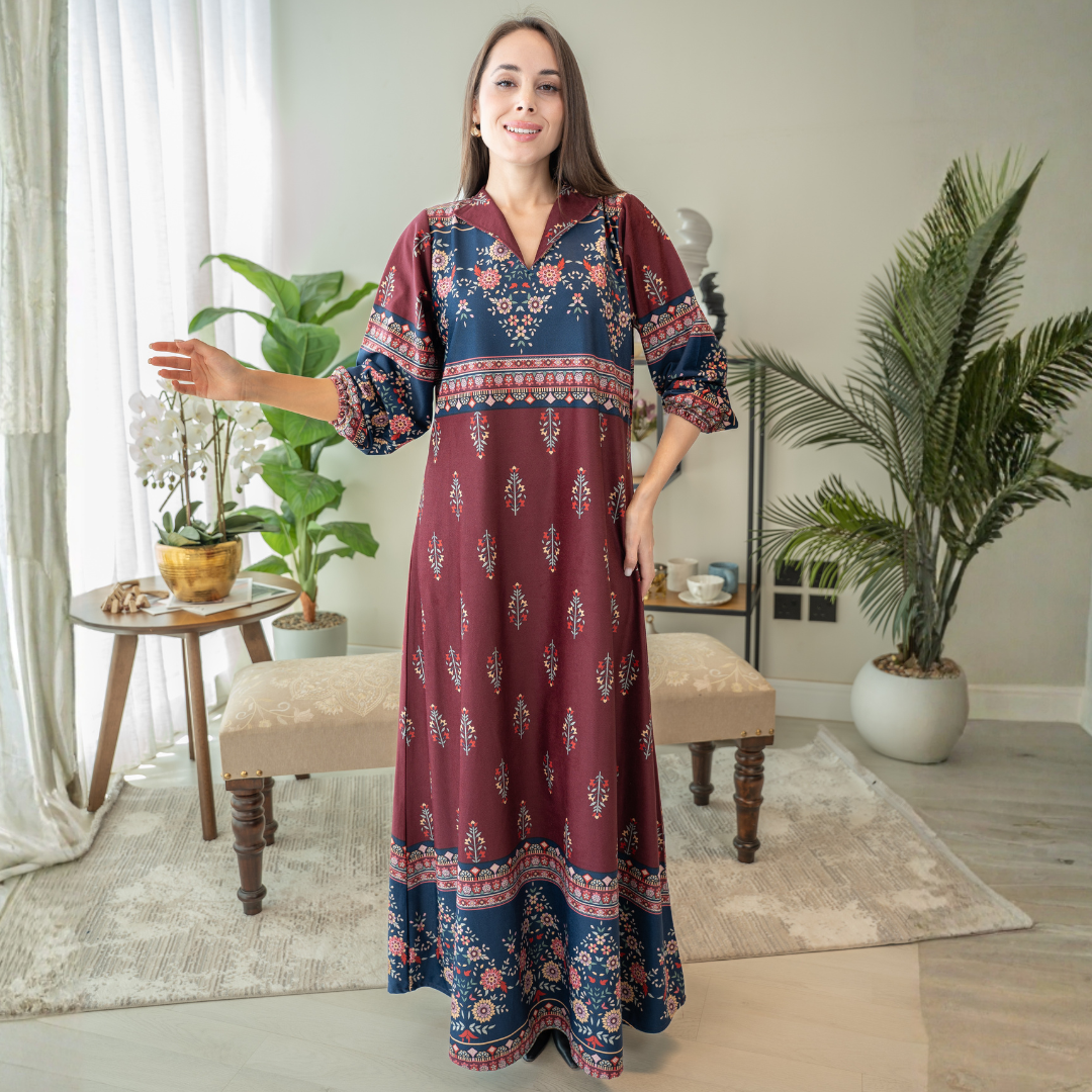 Elegant winter jalabiya with a distinctive modern design - 4581